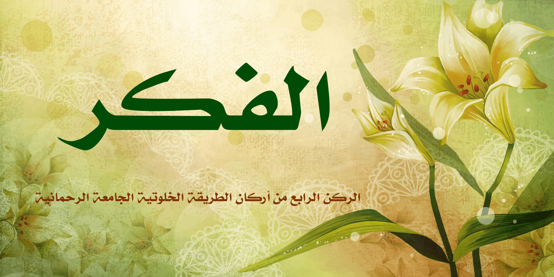 الفكر الركن الرابع من أركان الطريقة الخلوتية الجامعة الرحمانية